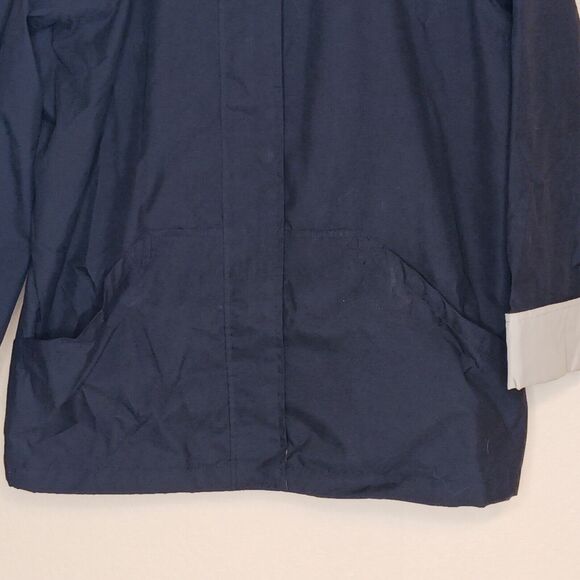 Sope Creek Mens L Black Hooded Jacket Full Zip Pockets Outdoor Hiking Raincoat - Picture 4 of 9